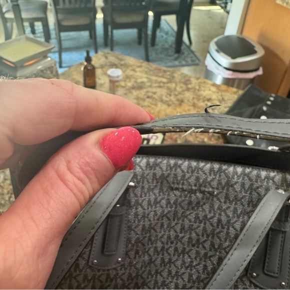 Michael Kors Gray Monogram Tote Bag - Picture 5 of 8